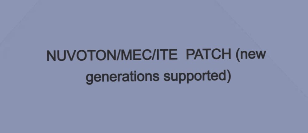 Nuvoton, ITE, MEC bios patch unlock