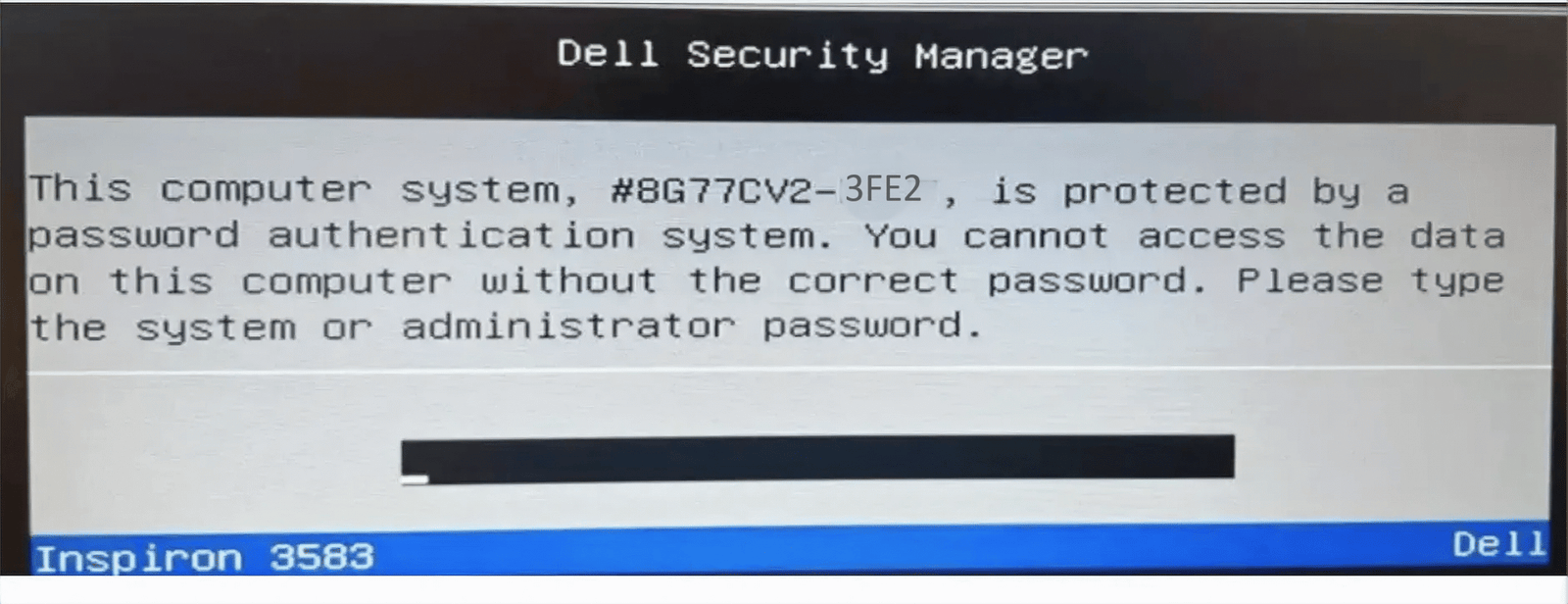Dell 3FE2 Bios unlock service by dump